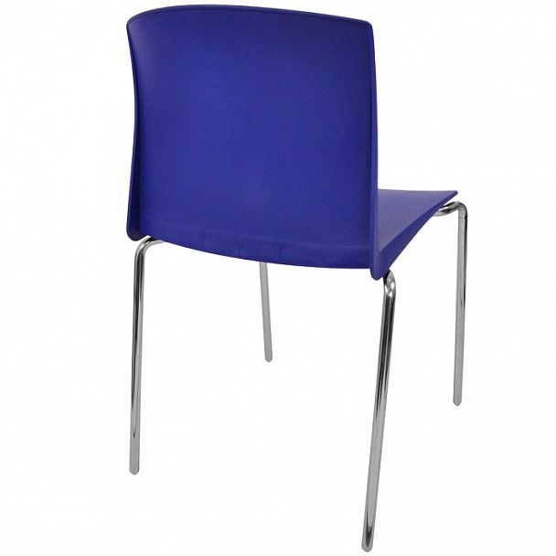 Стул Pull (4 ножки) каркас Хром, синий, стопируемый - Вид 3