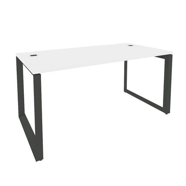 Onix Direct Стол рабочий руководителя на О-образном м/к O.MO-SRR-4.8 Белый бриллиант/Антрацит металл 1580*800*750 - Вид 1