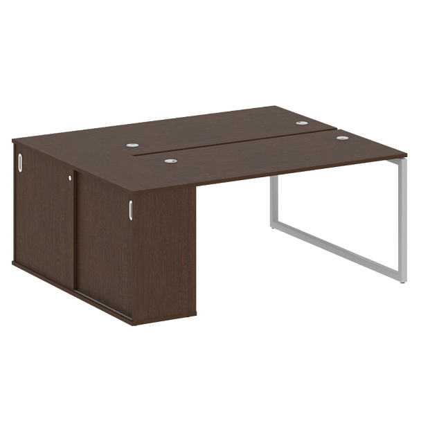 Metal System Quattro Р. ст. с шкафом-купе на О-образном м/к 40БО.РС-СШК-1.3 Т Венге/Серый металл 1810*1475*750 - Вид 1