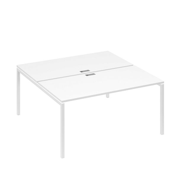 Рабочая станция (2х160) с металлокаркасом DUE A4 А4 Б2 178 БП белый премиум / металлокаркас белый - Вид 1