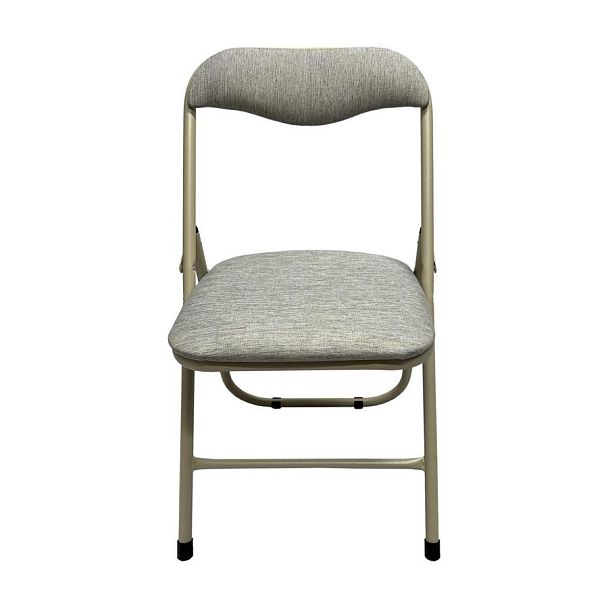 Стул складной для дома и офиса РС04, бежевый перламутровый каркас, рогожка бежевая - Вид 4