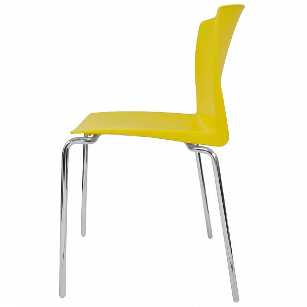 Стул Pull (4 ножки) каркас Хром, желтый, стопируемый - Вид 4