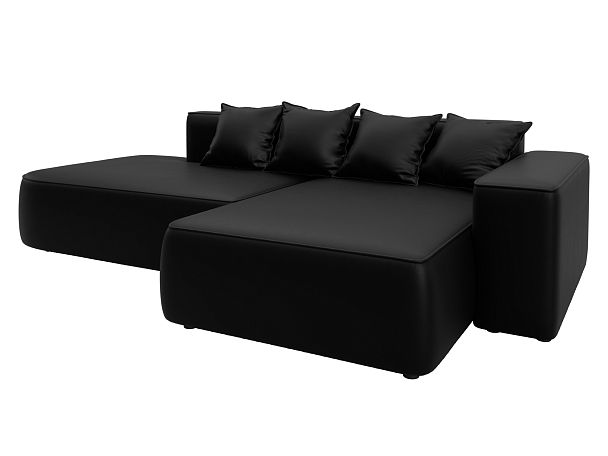 Диван угловой Лига-065 угол правый Экокожа черный - Вид 2