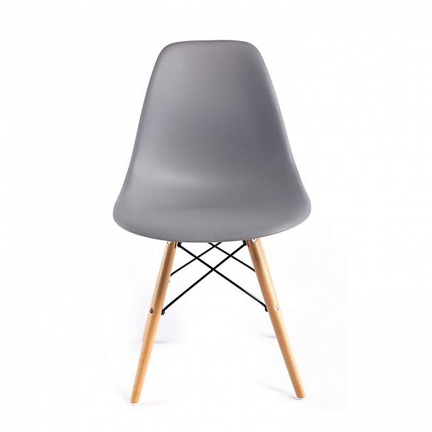 Стулья BRABIX "Eames CF-010", КОМПЛЕКТ 4 шт., пластик серый, опоры дерево/металл, 532632, 2033A - Вид 9