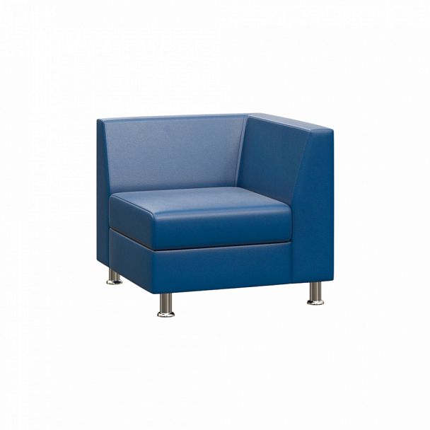 Секция с подлокотником одноместная левый "PRIME" PR.SP-1(L) синий кз - Вид 1