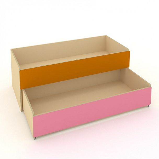 Детская кровать 2-х уровневая оранжевый - Вид 1