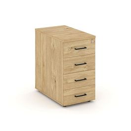 Стайл Проджект Тумба опорная/приставная SN.TOP-003 Тиквуд Светлый/Черный Ручки 416*800*750 - Фото предпросмотра