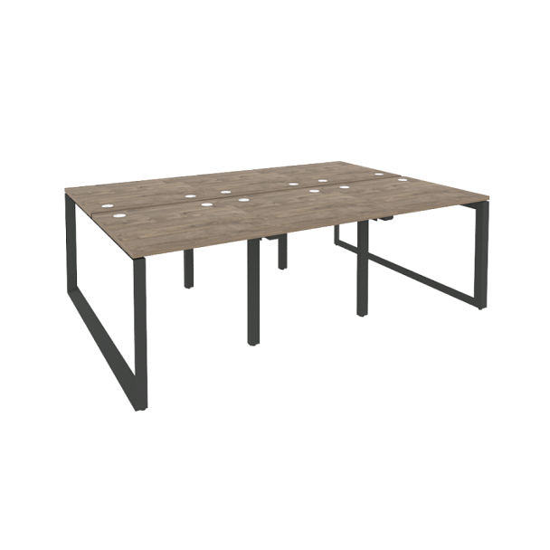 Onix Рабочая станция на О-образном м/к O.MO-D.RS-6.0.8 Тиквуд темный/Антрацит металл 2340*1635*750 - Вид 1