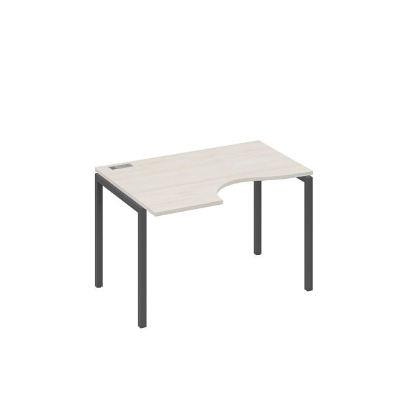 Стол эргономичный левый "Классика" на металлокаркасе DUE A4 А4 Б2 041 БП дуб / металлокаркас антрацит - Вид 1