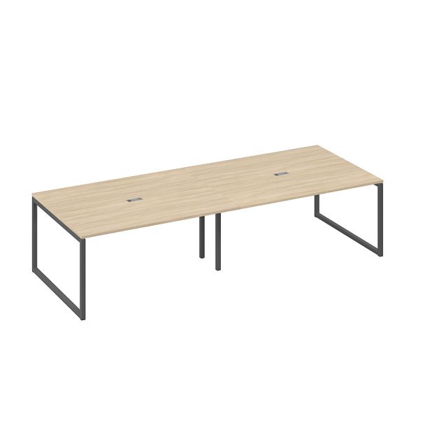 Стол 320 переговорный с металлокаркасом QUATTRO A4 А4 Б4 133-2 БП дуб скандинавский / металлокаркас антрацит - Вид 1