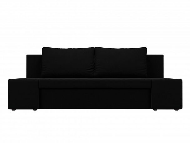 Диван прямой Сан Марко (полностью микровельвет черный) - Вид 2