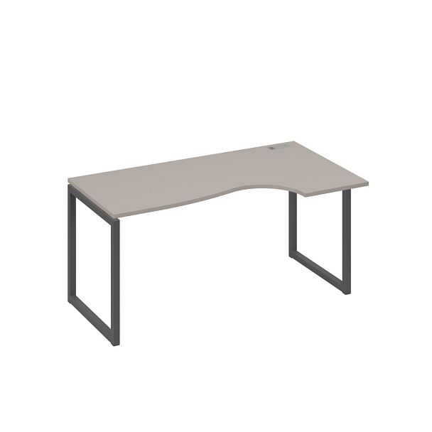 Стол эргономичный правый "Классика" на металлокаркасе QUATTRO A4 А4 Б4 046 БП мокко премиум / металлокаркас антрацит - Вид 1