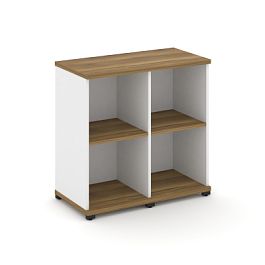 Concept Стеллаж 2 узкие секции, 2 ниши CN.STU-220 Сандал Янтарный/Белый Бриллиант/Металл Черный 836*420*818 - Фото предпросмотра