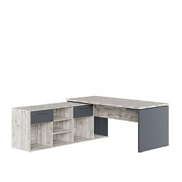 Стол письменный на опорной креденции Zion Light 180x205x75 дуб нордик - Фото предпросмотра