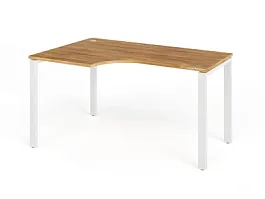 TANDEM RTD074-MK-140L-ME Стол угловой на металлокаркасе левый 1400х900х750 Таксония медовая/Белый - Фото предпросмотра