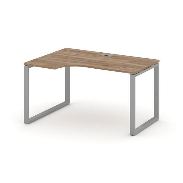 Стайл Проджект Стол рабочий эргоном. SN-6O.SPA-011(L) Дуб Табак/Металл Серый 1380*700/980*750 - Вид 1