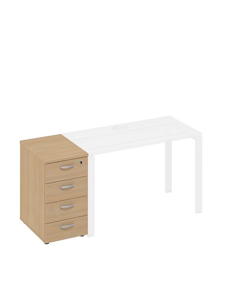 Тумба приставная 4-х ящичная с замком A4 A4 9220 БП натуральный дуб - Вид 1