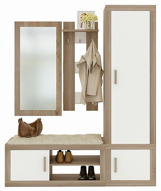 Стенка для прихожей Toivo ТОЙ-ПР 7 Белый/Нельсон - Вид 1