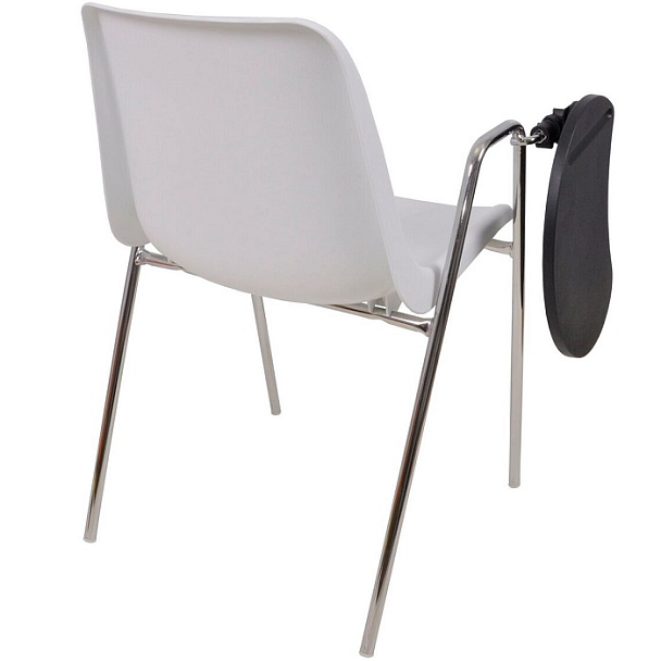 Стул Vicenza (4 ножки с подлокотниками + столик TLT), каркас хром, белый, РП+ИК - Вид 2