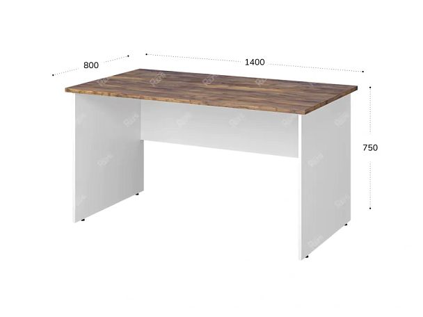 TANDEM RTD033-140-SH Стол прямоугольный ун-й 1400х800х750 Таксония шоколадная/Белый - Вид 2