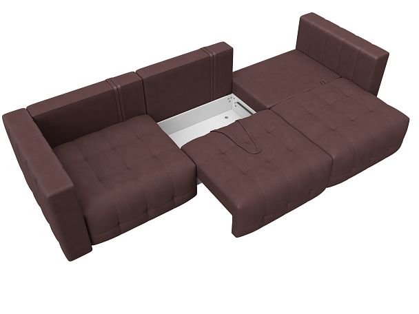 Диван прямой Лига-052 НПБ Лонг Замша бордовый - Вид 8