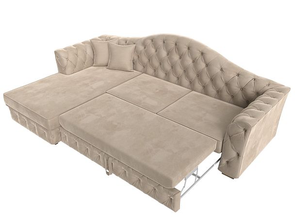 Диван угловой Артис левый угол Велюр бежевый - Вид 7