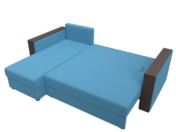 Диван угловой Валенсия Лайт левый угол Рогожка голубой - Вид 8