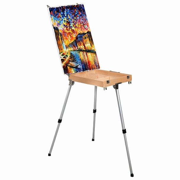 Этюдник из бука, 47х33х8,5 см, высота холста до 60 см, ножки алюминий 78 см, BRAUBERG ART, 192268 - Вид 11