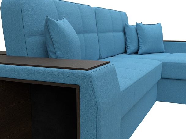 Диван угловой Брюссель правый угол Рогожка голубой - Вид 4