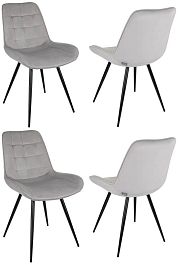 Стул для дома Бюрократ CH-K2_4 комплект 4шт св.серый Holland 09 металл черный на ножках (CH-K2_1/HL09_4) - Фото предпросмотра