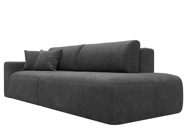 Диван прямой Лига-036 НПБ Модерн подлокотник слева Велюр серый - Вид 3