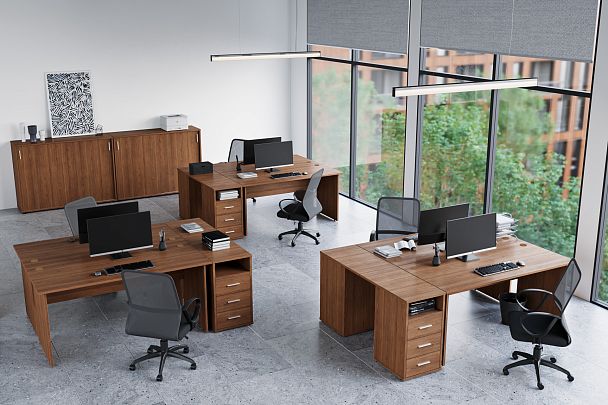 Шкаф низкий закрытый Trend 77,6x36x84,4 тёмный дуб - Вид 3