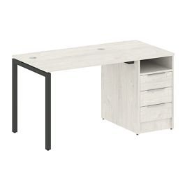 Metal System Quattro Р. ст. с тумбой на П-образном м/к 40БП.РС-СТП-1.1 Дуб наварра/Антрацит металл 1412*720*750 - Фото предпросмотра