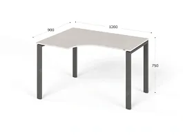 UNITY РМСУ9-12L ДУБ МОЛОЧНЫЙ Стол на металлокаркасе угловой левый 1200х900х750 - Фото предпросмотра