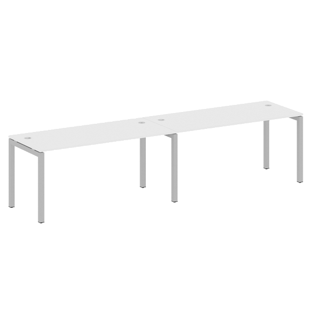 Metal System Quattro Р. ст. на 2 раб. места на П-образном м/к 50БП.СМ-2.4 Белый/Серый металл 3200*720*750 - Вид 1