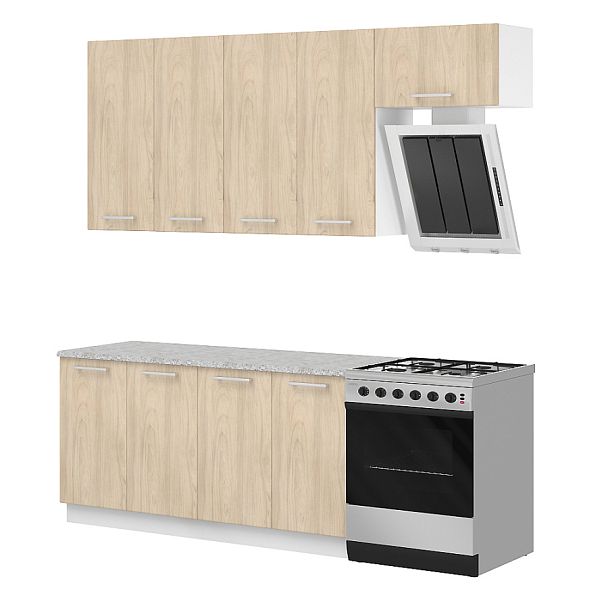 Композиция "Модульная кухня Эколайн"  ПК-ЭКО-КОМП№1-В2-991 вяз швейцарский - Вид 1