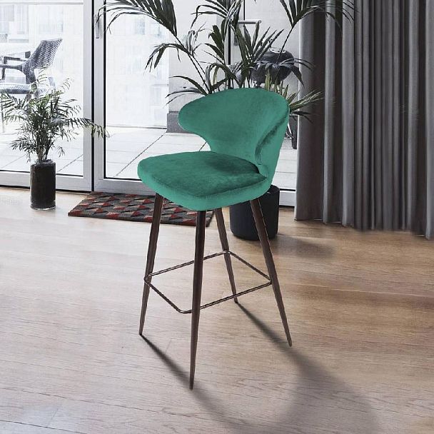 Стул барный Richard, бархат зеленый 19 - Вид 4