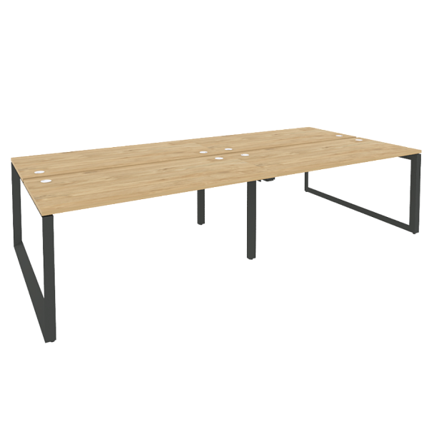 Onix Рабочая станция на О-образном м/к O.MO-D.RS-4.4.7 Тиквуд светлый/Антрацит металл 3160*1475*750 - Вид 1