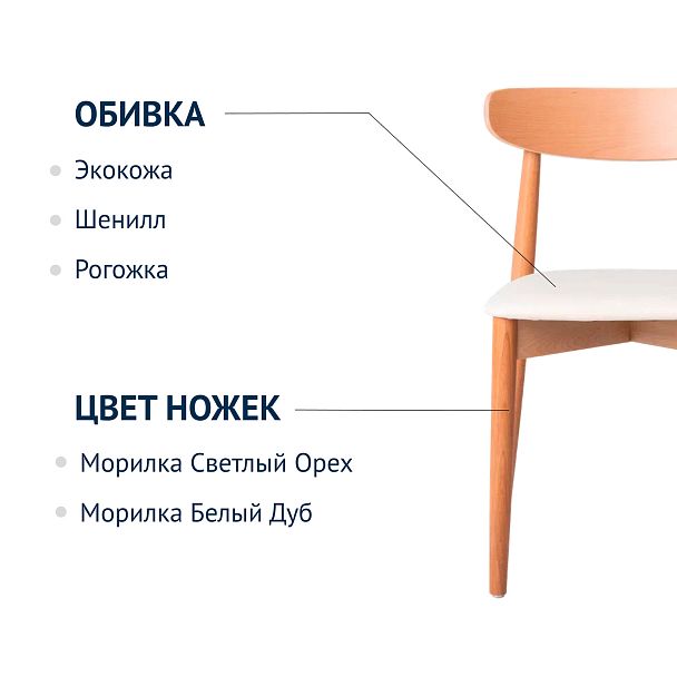 Стул Роквелл, велюр Velutto Lux 01, ножки бук под лак - Вид 7