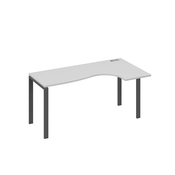 Стол эргономичный правый "Классика" на металлокаркасе UNO A4 А4 Б1 036 БП серый / металлокаркас антрацит - Вид 1
