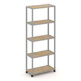 Shelf Mobile Стеллаж 5 уровней 1 секция VR.LT-STK-501.08 Тиквуд Светлый/Металл Серый 800*400*2000 - Фото предпросмотра