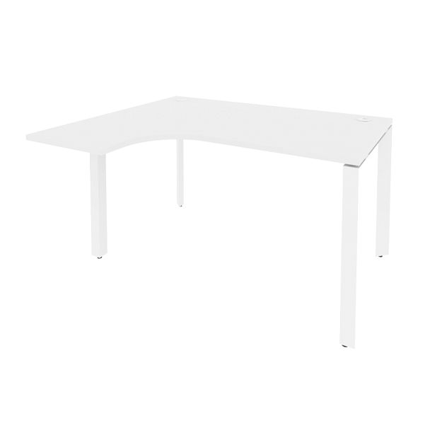 Onix Стол эргономичный левый на П-образном м/к O.MP-SA-3 (L) Белый бриллиант/Белый металл 1380*1180*750 (800/460) - Вид 1