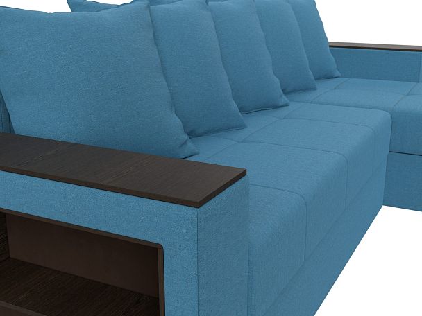 Диван угловой Дубай Лайт правый угол Рогожка голубой - Вид 4