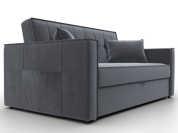 Диван прямой Лига-104 (140) Велюр серый - Вид 3