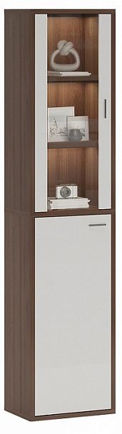 Шкаф-витрина Домино СУ(ш1в2)+1ФГ+1ФС Белый/Шамони - Вид 2