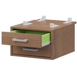 Тумба подвесная для столов на м/каркасе гл.730 мм АМТ2-02.73 Орех гварнери/Белый 432x546x296 Арго-М - Фото предпросмотра