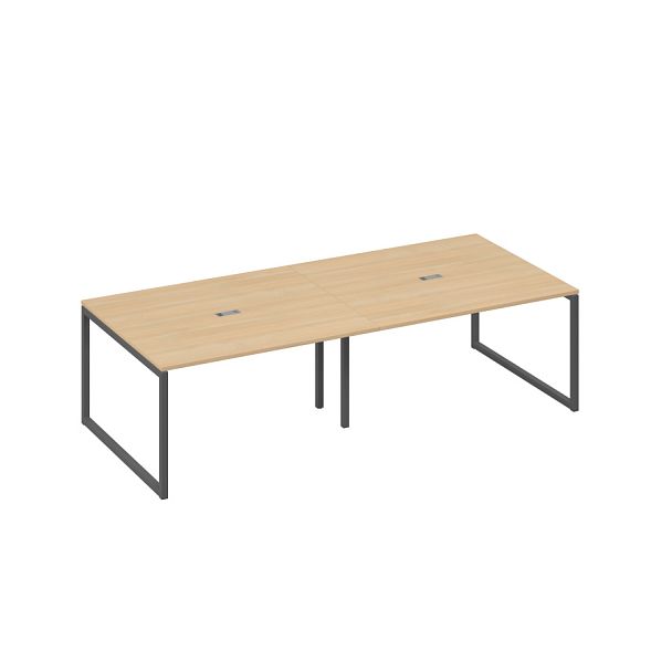 Стол для переговоров 280 на каркасе QUATTRO A4 А4 Б4 132-2 БП натуральный дуб / металлокаркас антрацит - Вид 1