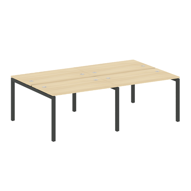 Metal System Quattro Р. ст. на 4 раб. места на П-образном м/к 50БП.СМ-4.2 Акация/Антрацит металл 2400*1475*750 - Вид 1