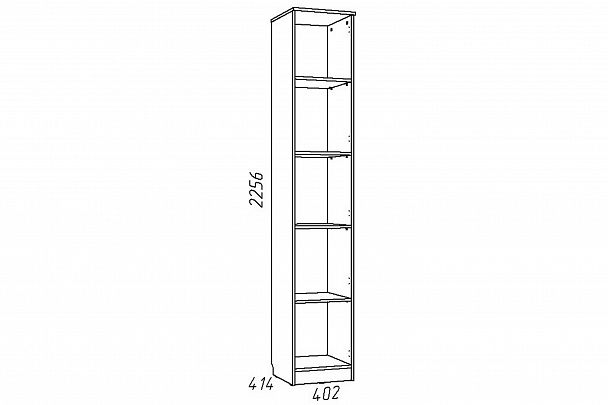 Шкаф платяной Акварель НМ 013.02-02 М - Вид 2