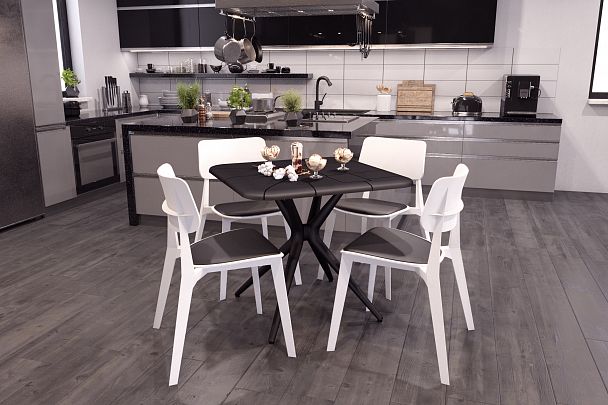 Обеденная группа Sheffilton SHT-DS194 черный/белый/черный - Вид 6